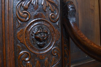 Victorian Green Man Oak Monk Bench SAI3544 - Image 14