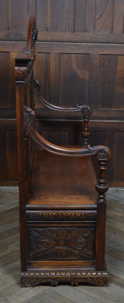 Victorian Green Man Oak Monk Bench SAI3544 - Image 15