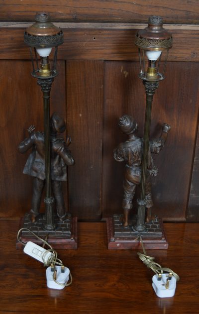 Pair Of French Eutrope Bouret Spelter Lamps SAI3538 - Image 20