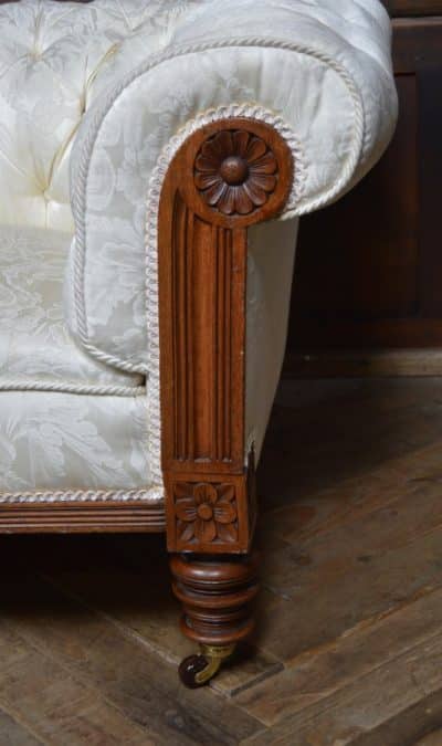 Victorian Oak Damask Sofa SAI3521 - Image 4