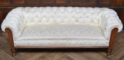 Victorian Oak Damask Sofa SAI3521 - Image 8