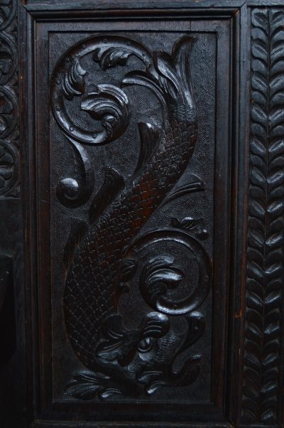 Victorian Oak Monk Bench / Settle SAI3547 - Image 3