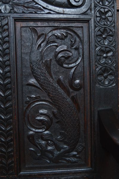 Victorian Oak Monk Bench / Settle SAI3547 - Image 5