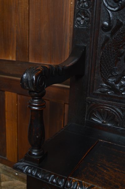 Victorian Oak Monk Bench / Settle SAI3547 - Image 7