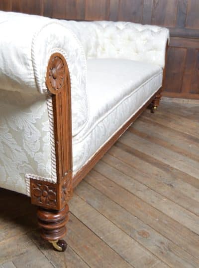 Victorian Oak Damask Sofa SAI3521 - Image 15