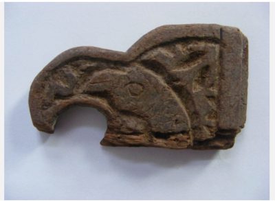 Rare Early Islamic Carved Wood Fragment Eagle Egypt c1000 AD