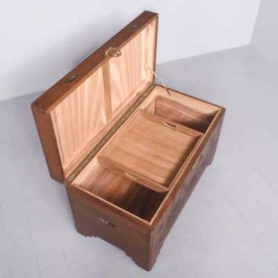 Chinese Carved Teak & Camphor Kist - Image 10