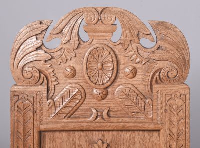 A Carved Oak Throne Chair - Image 7
