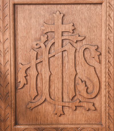 A Carved Oak Throne Chair - Image 8