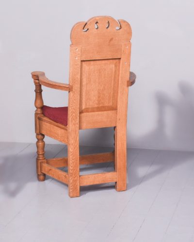 A Carved Oak Throne Chair - Image 9