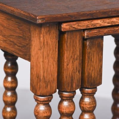 Nest of 3 Solid Oak Occasional Tables - Image 4