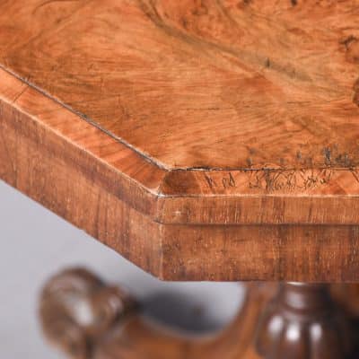 Quality Mid-Victorian Octagonal Burr-Walnut Centre Table - Image 5