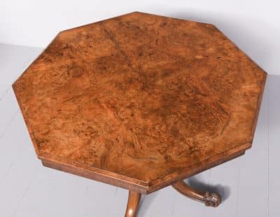 Quality Mid-Victorian Octagonal Burr-Walnut Centre Table - Image 6