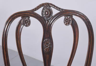 Exceptional Set of 8 Unusual George III Style Mahogany Dining Chairs - Image 3