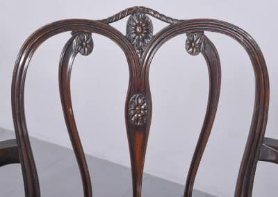 Exceptional Set of 8 Unusual George III Style Mahogany Dining Chairs - Image 6