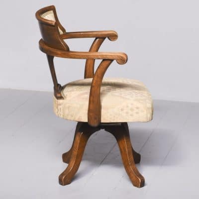 Late Victorian Tapestry Upholstered Revolving Office or Captain’s Chair - Image 8