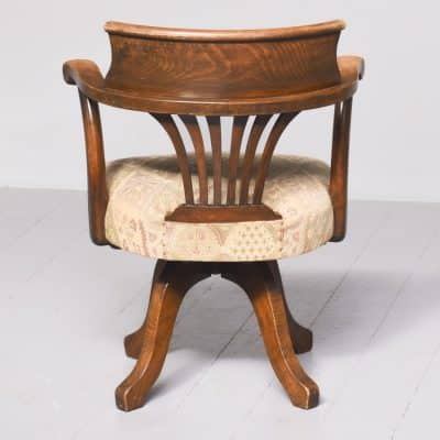 Late Victorian Tapestry Upholstered Revolving Office or Captain’s Chair - Image 9