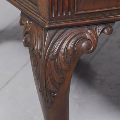 Large Late Victorian Chinese Chippendale-Style Mahogany Breakfront Desk - Image 2