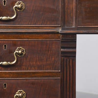 Large Late Victorian Chinese Chippendale-Style Mahogany Breakfront Desk - Image 7