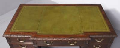 Large Late Victorian Chinese Chippendale-Style Mahogany Breakfront Desk - Image 8