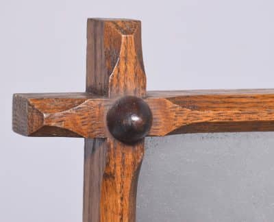 Late Victorian Gothic Oak- Framed Rustic Wall Mirror - Image 2
