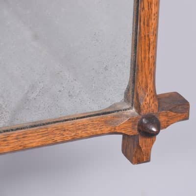 Late Victorian Gothic Oak- Framed Rustic Wall Mirror - Image 4