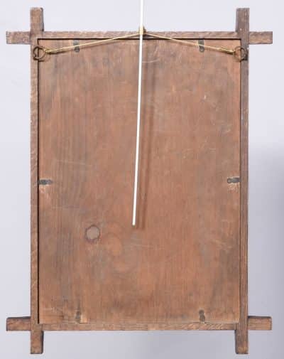 Late Victorian Gothic Oak- Framed Rustic Wall Mirror - Image 6
