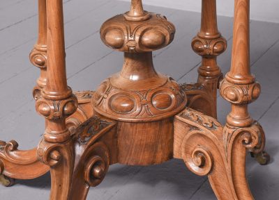 Victorian Burr Walnut, Amboyna inlaid Card Table - Image 7