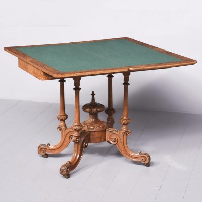 Victorian Burr Walnut, Amboyna inlaid Card Table - Image 9