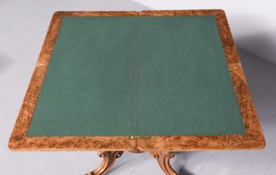 Victorian Burr Walnut, Amboyna inlaid Card Table - Image 10