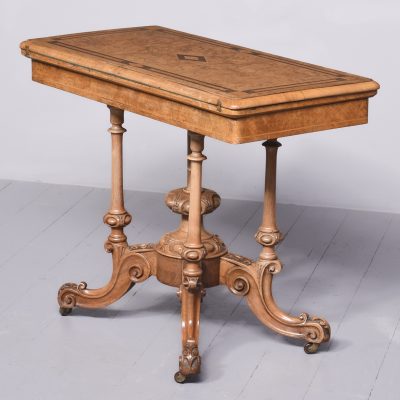 Victorian Burr Walnut, Amboyna inlaid Card Table - Image 12