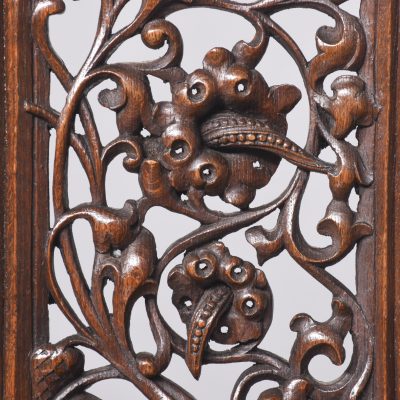 Pair of Gothic Style Carved Oak Chairs - Image 3