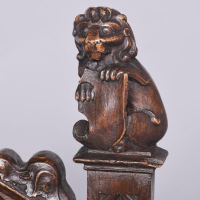 Pair of Gothic Style Carved Oak Chairs - Image 6