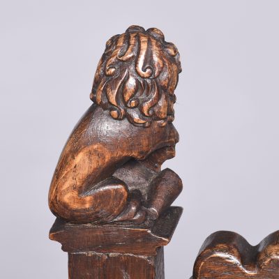 Pair of Gothic Style Carved Oak Chairs - Image 12