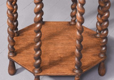 Marble Top Octagonal Oak Table - Image 2
