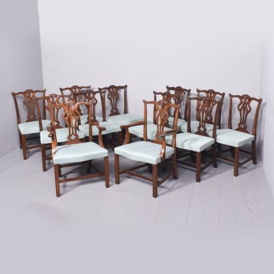 Set of 12 Dining Chairs and Mahogany Table - Image 16