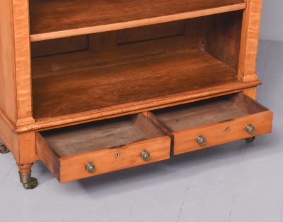George IV Satinwood and Brass Mounted Open Bookcase - Image 7