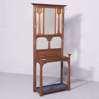 Glasgow Style Art Nouveau Oak Hallstand