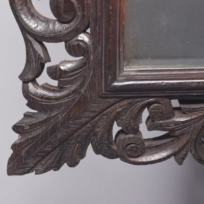 Profusely Carved Oak Wall Mirror - Image 3