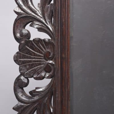 Profusely Carved Oak Wall Mirror - Image 4