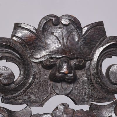 Profusely Carved Oak Wall Mirror - Image 5