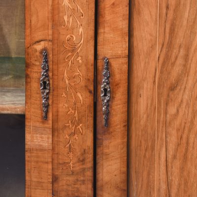 Mid-Victorian Marquetry Inlaid Three Door Break-Front Credenza - Image 8