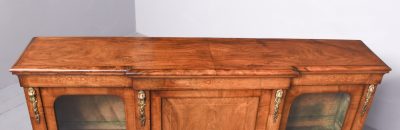 Mid-Victorian Marquetry Inlaid Three Door Break-Front Credenza - Image 9