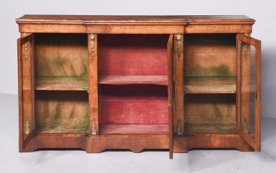 Mid-Victorian Marquetry Inlaid Three Door Break-Front Credenza - Image 11