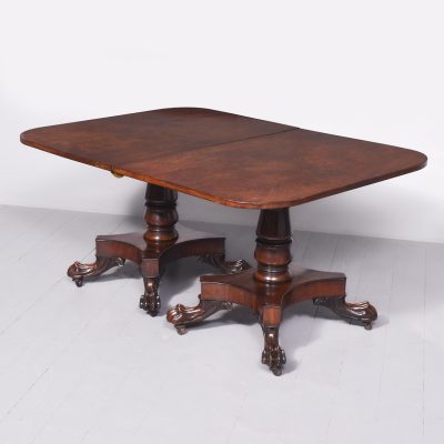Mahogany Twin Pillar Dining Table - Image 8