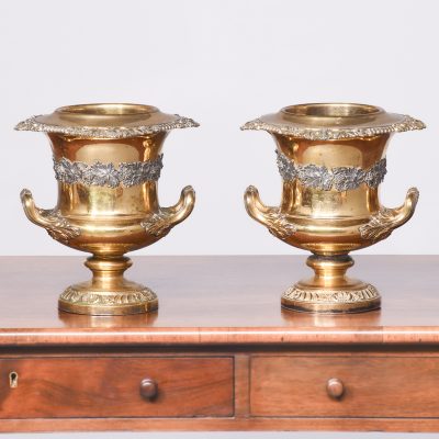 Pair of Gilded Willian IV Campana Shaped Wine Coolers
