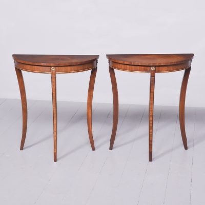 Pair of Georgian Style Demi-lune tables
