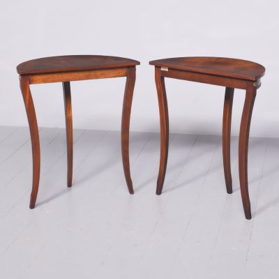 Pair of Georgian Style Demi-lune tables - Image 9