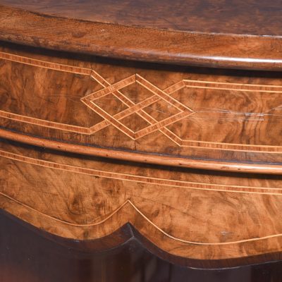 Quality Inlaid Burr Walnut Victorian Bow-End Credenza - Image 4