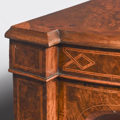 Quality Inlaid Burr Walnut Victorian Bow-End Credenza - Image 8